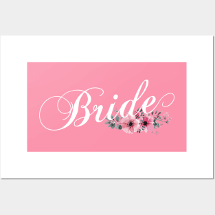 Simple and Elegant Bride Floral Calligraphy Posters and Art